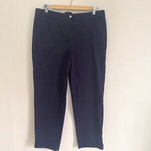 Talbots Woman Navy Blue Stretch Perfect Crop Pants Size 10